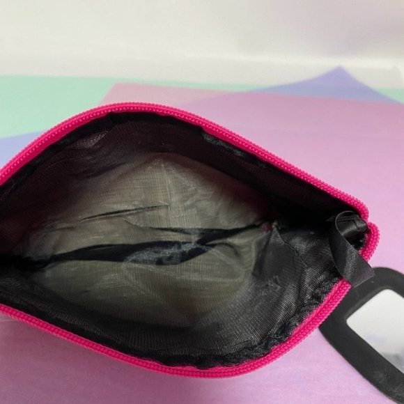 Pink and Gold oriental design cosmetic bag with a mirror, with a zippe - Picture 2 of 3